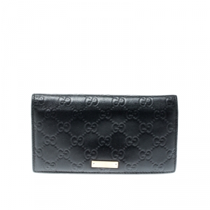 Gucci Black Guccissima Leather Continental Wallet