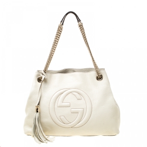 Gucci Cream Leather Medium Soho Shoulder Bag