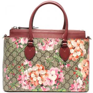 Pre Owned Gucci Beige/Pink GG Coated Canvas Supreme Blooms Top Handle Bag
