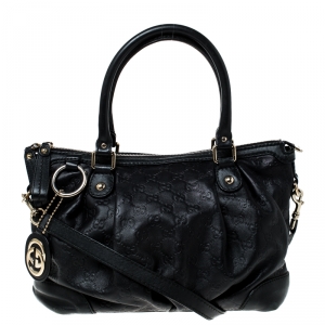 مملوكة مسبقًا Gucci Black Guccisima Leather Sukey Tote