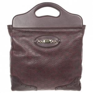 Pre Owned Gucci Guccissima Brown Oversized Clutch