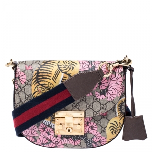 Pre Owned Gucci Multicolor GG Supreme Canvas Bengal Padlock Messenger Bag