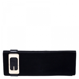 Gucci Black Satin Romy Continental Wallet