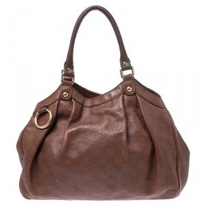 مملوكة مسبقًا Gucci Brown Guccissima Leather Medium Sukey Tote