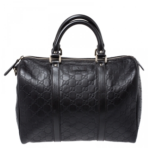 Pre Owned Gucci Dark Brown Guccissima Leather Medium Joy Boston Bag