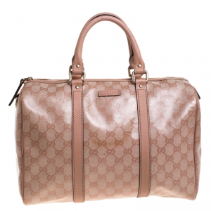 Pre Owned حقيبة غوتشي Joy Boston مت وسطة كانفاس كريستال GG وردية