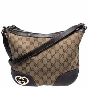 مملوكة مسبقًا Gucci Beige/Ebony GG Canvas Lovely Crossbody Bag