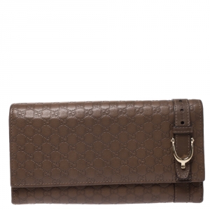 Gucci Brown Micro Guccissima Leather Nice Continental Wallet