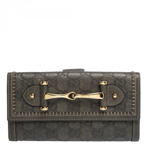 Gucci Grey Guccissima Leather Continental Wallet