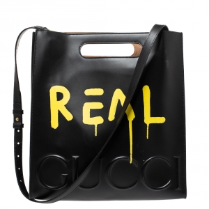 مملوكة مسبقًا Gucci Black Leather Gucci Ghost Tote