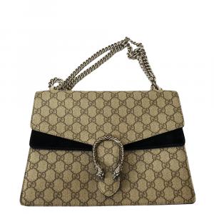 Pre Owned Gucci Brown GG Supreme Canvas Dionysus Medium Bag