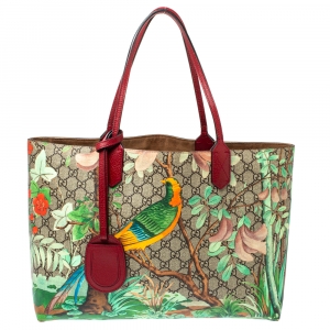 Pre Owned Gucci Multicolor GG Supreme Canvas Tian Garden Tote