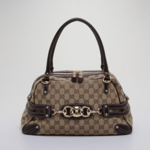 Pre Owned Gucci Monogram Wave Medium Boston Bag