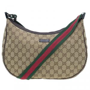 Pre Owned Gucci Beige Monogram Canvas Round Messenger Bag