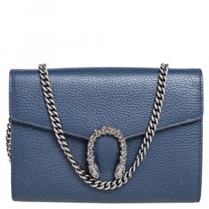 Gucci Blue Leather Dionysus Wallet On Chain