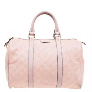 مملوكة مسبقًا Gucci Pink Guccissima Leather Medium Joy Boston Bag
