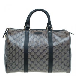 Pre Owned Gucci Black GG Crystal Coated Canvas Medium Joy Boston Bag