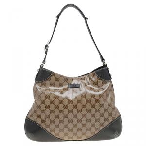 Pre Owned Gucci Beige/Ebony GG Crystal Coated Canvas Hbo