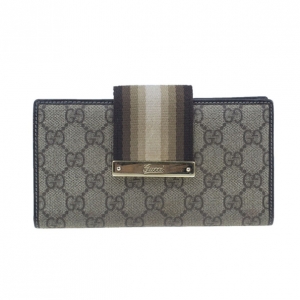 Pre Owned Gucci Brown Monogram Canvas Continental Wallet