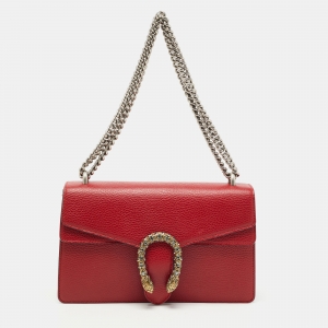Gucci Red Leather Small Dionysus Shoulder Bag