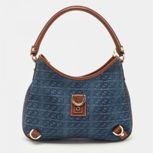 Pre Owned Gucci Denim Abbey Medium D-Ring Hobo Bag