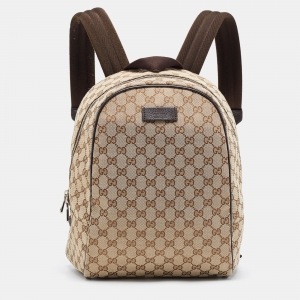 Pre Owned Gucci Beige/Ebony Monogram Canvas Travel Backpack