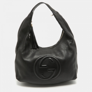 Gucci Black Leather Soho Disco Hobo