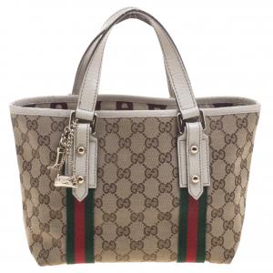 مملوكة مسبقًا Gucci Beige GG Canvas Mini Jolicoeur Web Tote