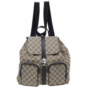Pre Owned Gucci Brown Original GG Embossed Monogram Canvas Backpack