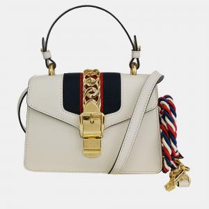 Gucci White Leather Medium Sylvie Shoulder Bags