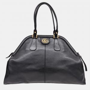 Gucci Black Leather Rebelle Tote Bag