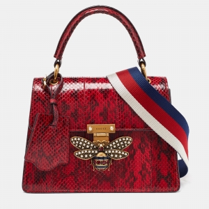 Gucci Red Ayers Small Queen Margaret Top Handle Bag