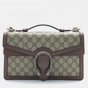 Pre Owned Gucci Beige/Brown GG Canvas Dionysus Top Handle Bag