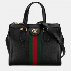   Gucci Black Small Leather Ophidia Satchel