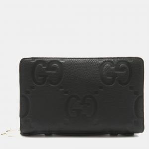 Gucci Black Leather Jumbo GG Wallet 