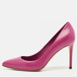 Gucci Purple Leather Brooke Pointed Toe Pumps Size 37