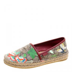 Pre Owned Gucci GG Supreme Tian Printed Espadrilles Size 36.5