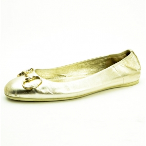 مملوكة مسبقًا Gucci Metallic Horsebit Ballet Flats Size 39
