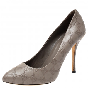مملوكة مسبقًا Gucci Grey Guccissima Leather Pumps Size 40
