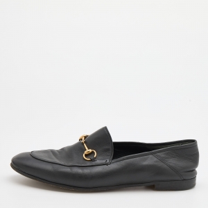 مملوكة مسبقًا Gucci Black Leather Brixton Horsebit Loafers Size 40