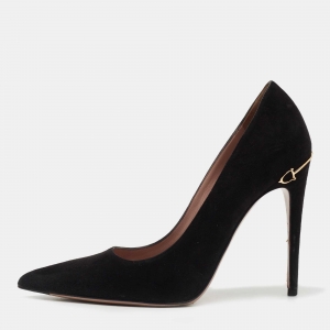 Pre Owned Gucci Black Suede Pointed Toe Pumps Size 36