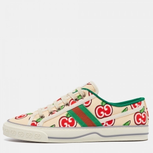 Gucci Multicolor GG Apple Canvas Tennis 1977 Sneakers Size 39
