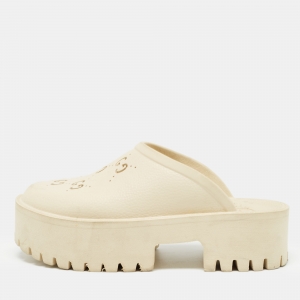Gucci Cream Rubber GG Clogs Size 39