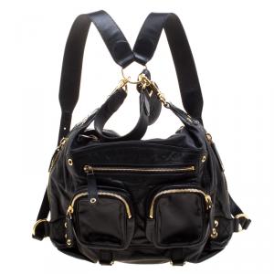 Pre Owned Gucci Black Leather Medium Darwin Convertible Backpack