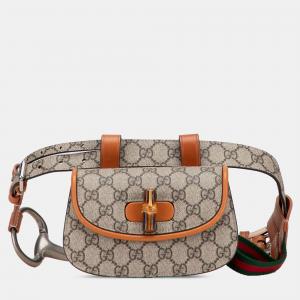 Pre Owned Mini GG Supreme Web Bamboo 1947 Belt Bag