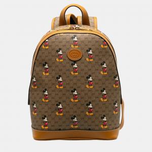 Gucci Brown/Beige Micro GG Mickey Mouse Dome Backpack