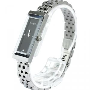 Gucci Black Stainless Steel G-Frame Women's Wristwatch 14MM