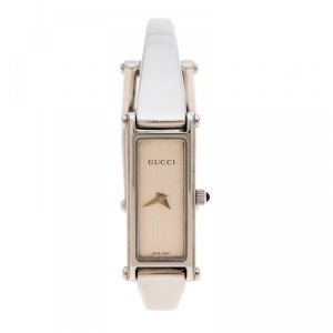 Gucci Silver White Stainless Steel 1500L Women's Wristwatch 12MM