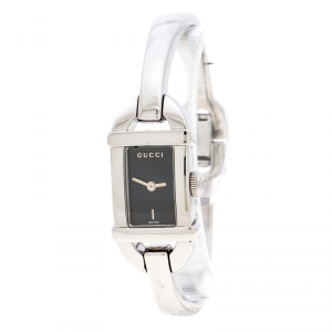 Gucci Black Stainless Steel 6800L Women's Wristwatch 16 mm