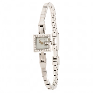 Gucci Mother of Pearl Stainless Steel Diamonds G-Mini YA102541 Women's Wristwatch 14 mm